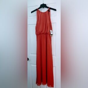 Shirred Halter Neck Dress